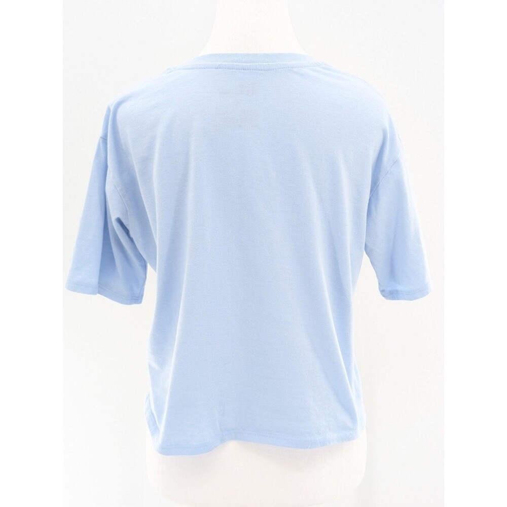 Disney Crochet Mickey Mouse "Keep On Dreaming" Blue Cropped T-Shirt Size S/M - Picture 6 of 6